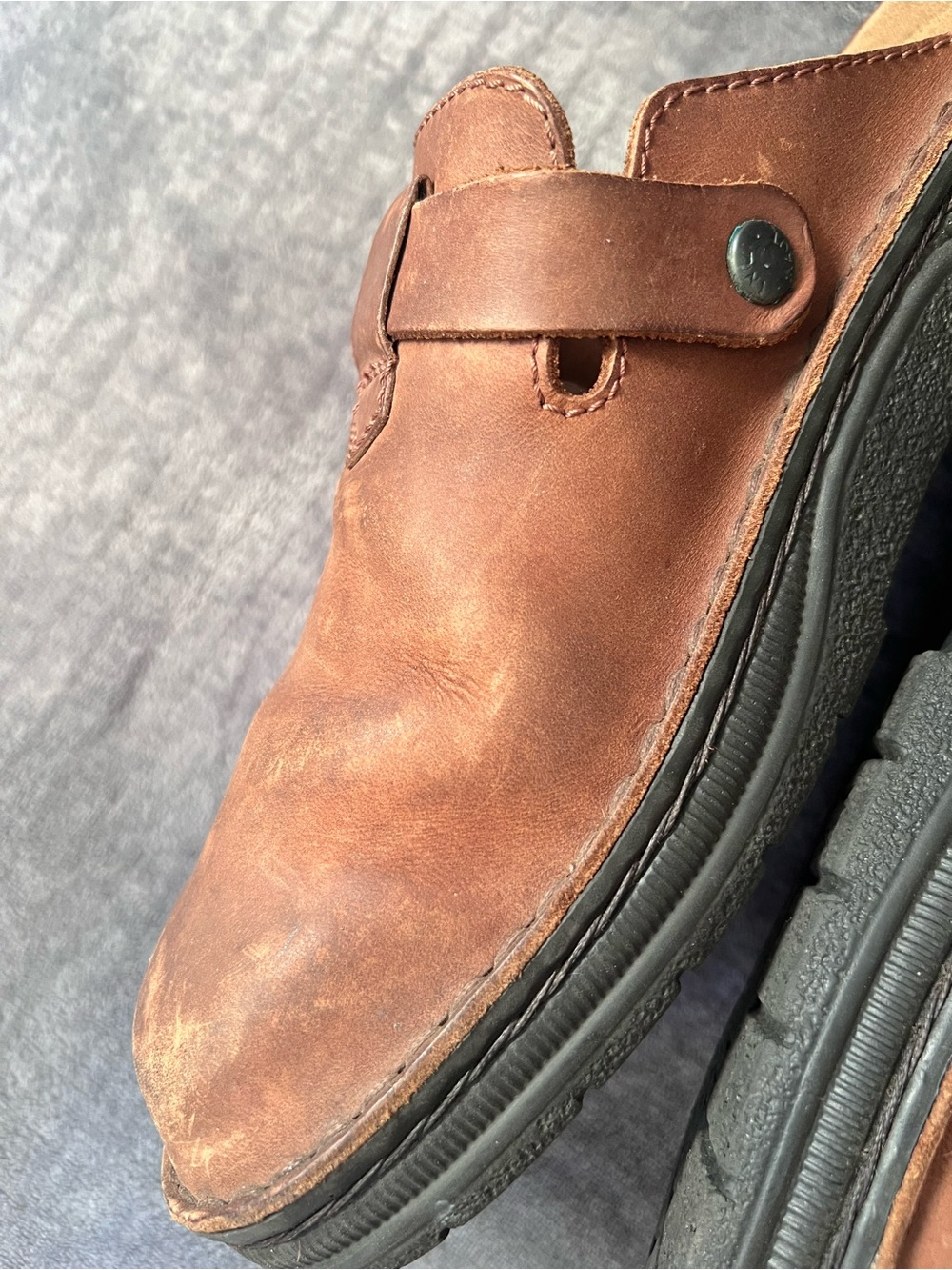 Naot Fiord Clogs Mens EU 45 US 12 Crazy Horse Leather Slip On Mule Buckle Strap - Picture 6 of 16
